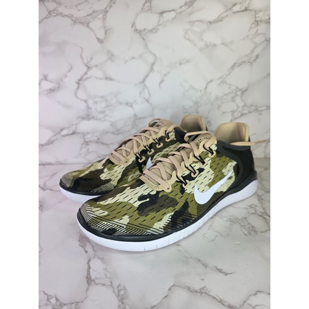 Nike Free RN 2018 GPX Camo Running Shoes Sequoia White AT9976-301 Mens SZ 10.5